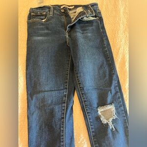 Levi's Dark Blue Distressed Skinny Jeans
